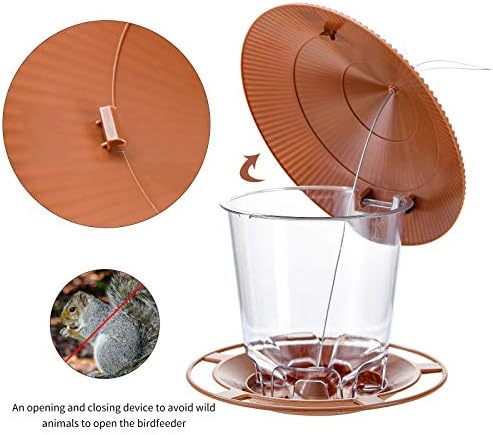 Hanizi Bird Feeder Outdoor Hanging for Wild Bird Seed, Brown