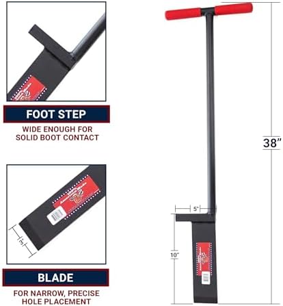 11-Gauge Dibble Bar Tree Planting Tool, Rubber Grip T-Handle | Heavy Duty All-Steel Digging Bar for Seedlings, Saplings and Young Trees
