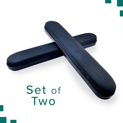 AlveyTech Heavy Duty 14" Padded Black Nylon Armrests for Wheelchairs (Set of 2) - Replacement Full Length Wheelchair Armrest Pads with Mounting Screws