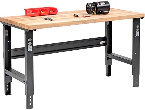 Global Industrial Adjustable Height Workbench C-Channel Leg, 60" W x 30" D