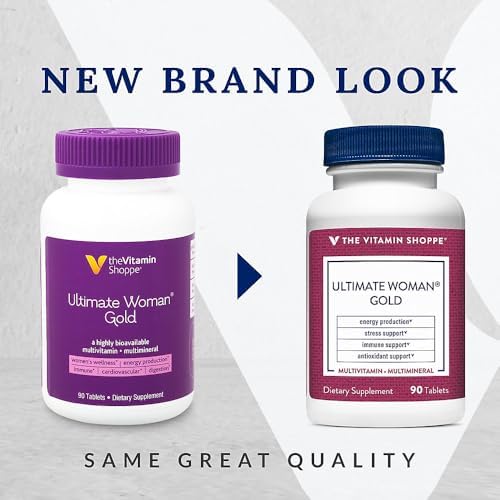 The Vitamin Shoppe Brand Ultimate Woman's Gold Multivitamin, 90 Tablets | Women’s Multivitamin with Iron, B Vitamins & Vitamin D3 for Energy Production, Bone & Immune Health Support, Gluten Free