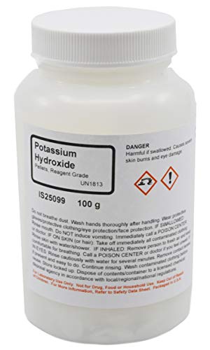 ALDON Innovating Science Reagent-Grade Potassium Hydroxide Pellet, 100g - The Curated Chemical Collection
