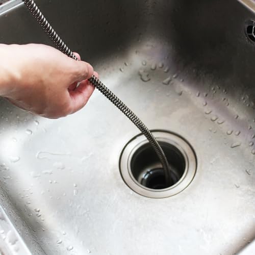 Amonk 6.5Ft Drill Snake for Plumbing Drain Auger Cable with Drill Connector | 10mm Diameter, Flexible&Reusable Plumbing Snake Clog Remover for Kitchen