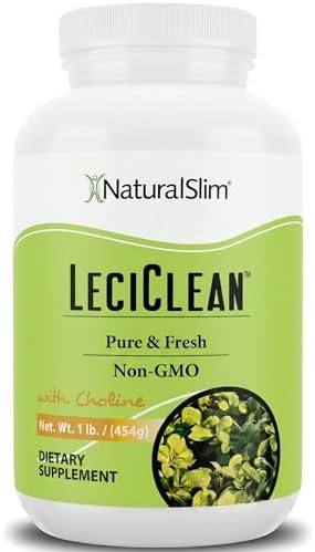 NaturalSlim Natural Soy Lecithin Granules with Choline, 1 Pound | Pure and Fresh Granulated Lecithin Supplement for Cleansing and Cognitive Support