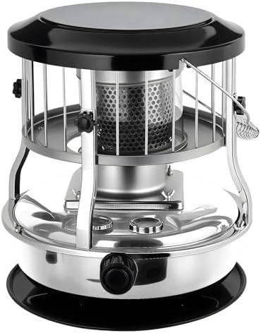 2-in-1 Kerosene Heater 9000 BTU, 4.5L Stainless Steel Kerosene Stove with 16-21H Burn Time, No Electricity Required Portable Radiant Heater, Adjustable Height Handle for Indoor Outdoor Camping Huntin