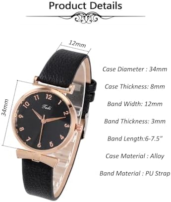 Top Plaza Ladies Classic Leather Analog Quartz Watch | Women Easy Read Arabic Numerals Watches Casual Dress Wrist Watch,Rose Gold Case
