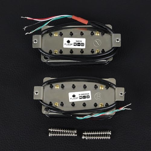 FLEOR Bridge Pickup Ceramic Double Coil Humbucker Pickups for Electric Guitar Pickup-Black