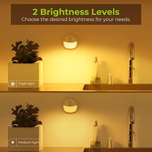 AUVON Magnetic Rechargeable Night Light, Motion & Dusk-Dawn Sensor, 4 Packs