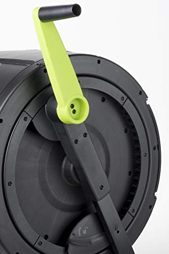 MAZE Two Stage 65 gal Compost Tumbler with Large Double Doors and Open Frame and Comes with Maze Compost Cart, 1.85 Gal Kitchen Caddie Compost Bin