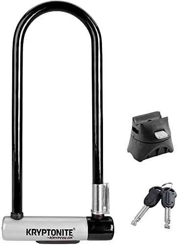 Kryptonite Kryptolok Bike U-Lock, Heavy Duty Anti-Theft Bicycle Lock Sold Secure Gold, 12.7mm Long Shackle with Mounting Bracket and Keys