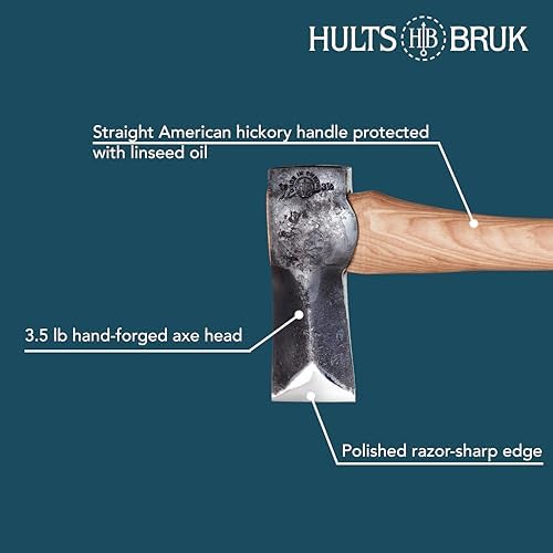 840740 Sarek Splitting Axe - 3.5 lb Head, 30" Handle