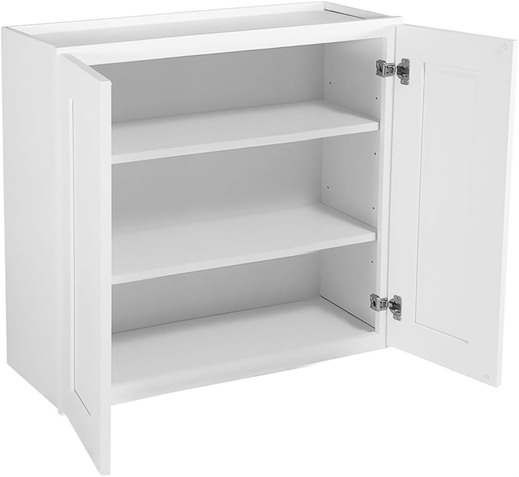 Design House Brookings Kitchen Wall Cabinet, 24", White | Adjustable Shelves, Adjustable Hinges, Wall Mount, Contemporary/Modern, Wood, Kitchen, 561571