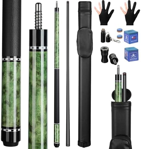 Kmise Carbon Fiber Pool Cue, 100% Carbon Fiber Shaft 58" Professional Pool Sticks for Adults Full Carbon Technology, 12.5mm Tip, 3/8-8 Joint Pin