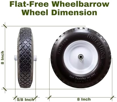 Marathon 00047 16" Knobby Flat Free Wheelbarrow Tire