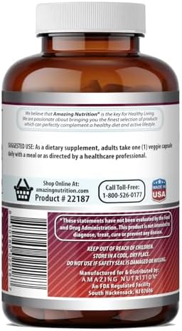 Amazing Formulas Quercetin 500mg 120 Veggie Capsules Supplement - Non-GMO - Gluten Free - Supports Overall Health & Well Being