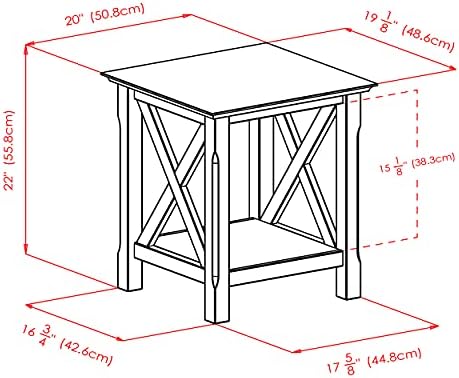 Winsome Xola 20W x 19.13-Inch D End Table, Cappuccino (40420) | Classic Bedside Nightstand with Open Shelf