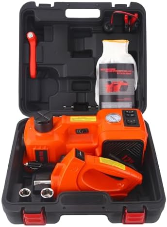 Trihelper Electric Car Jack 5 Ton 12V Floor Jack Hydraulic Jack Stand Car Lift Jack with Integrated Tire Pump for SUV Truck Sedan Vehicle Roadside