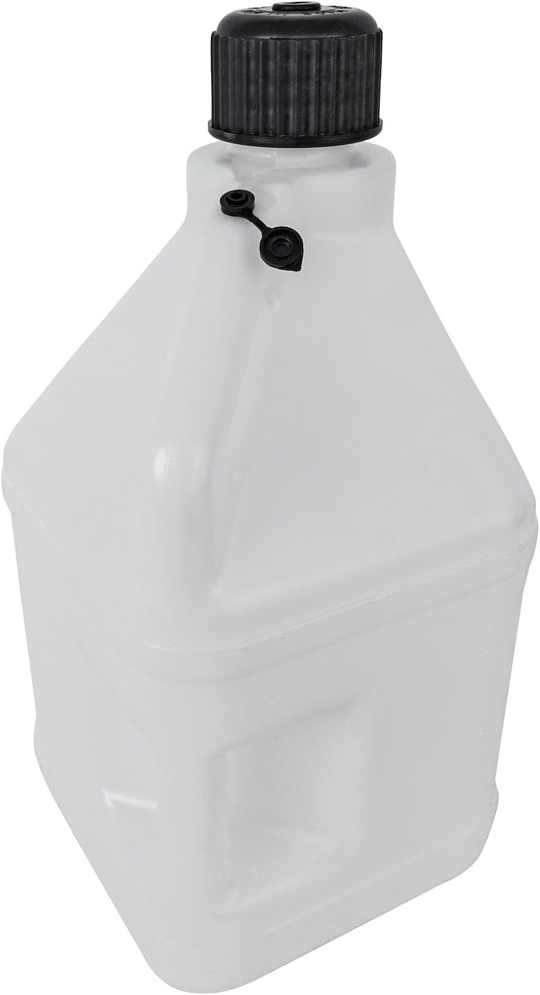 JEGS Square 5-Gallon Utility Jug |2-Handle | White |Made In USA | Square 5-Gallon Jug for prevent spills and evaporation integrated vent to allow