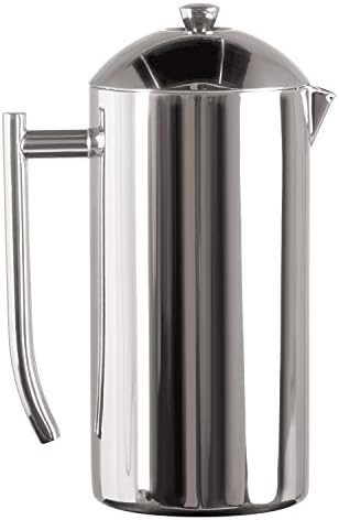 Frieling Double-Walled Stainless Steel French Press Coffee Maker - 36 oz Polished & Insulated Press Pot - Stainless Steel Coffee Maker