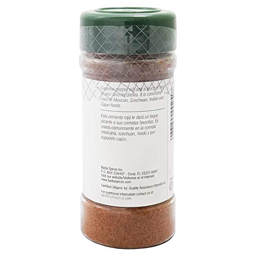 Badia Organic Cayenne Pepper, 1.75 oz – Ground Red Pepper Spice for Cooking, Seasoning & Heat – Fresh & Bold Flavor