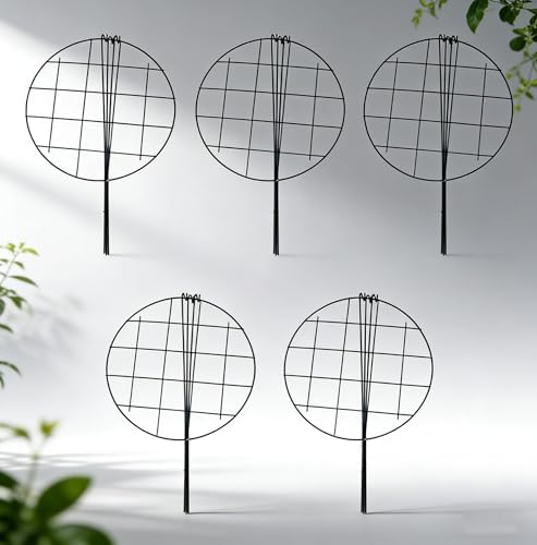 MTB Supply 5 Pack 36" x 18" Peony Double Ring Plant Support,Plant Support Stakes for Tomatoes Peony Lily Rose Plant Support Rings Peony Cages for Outdoor Plants Flowers Vegetables