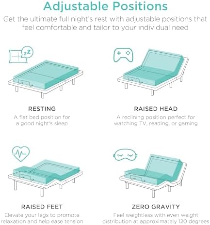 Best Choice Products Ergonomic Twin XL Size Adjustable Bed Frame, Electric Base w/Wireless Remote Control, Nightlight, Massager, 2 USB Ports