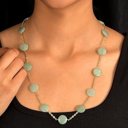 Beaded Necklace 24-26 Inches in ION Plated Gold Stainless Steel