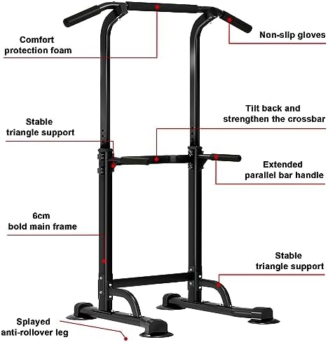 SogesHome Multi-Function Power Tower Pull Up Bar Dip Station for Home Gym