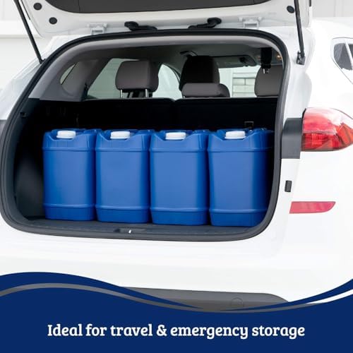 5-Gallon Stackable Water Storage Containers, Emergency Water Storage for Camping and Disaster Preparedness, 40 Gallons