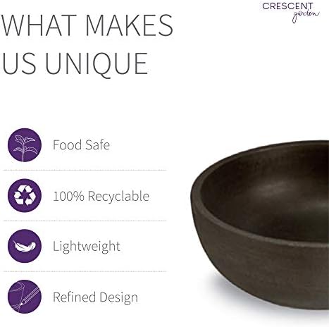 Crescent Garden Orinoco Planter Bowl – Double-Walled Resin Pot for Succulents, Flowers Without Drain Hole - 21" W x 8.25" H (Weathered Concrete)