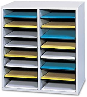 SAF9422GR - Safco 16 Compartments Adjustable Shelves Literature Organizer