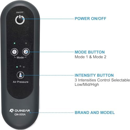 QUINEAR Air Compression Leg Massager for Circulation & Pain Relief, Calf Massagers with 2 Modes & 3 Intensities