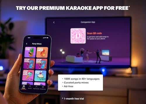 Singing Machine Karaoke Machine Screen, WiFi, Music Apps, 2 Microphones | All-in-One Karaoke Adults/Kids, Built-in Screen, 2 Wireless Mics, WiFi Enabled, App Compatible YouTube/Spotify, Home & Partie