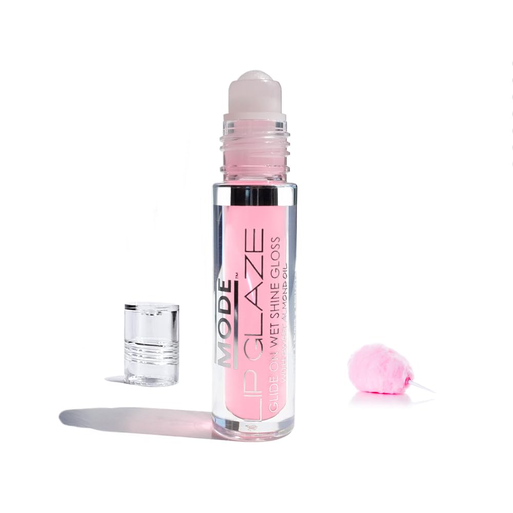 MODE Lip Glaze Cotton Candy Flavored Lip Gloss, Hydrating Sheer Wet Shine, Skincare Fruit Oils