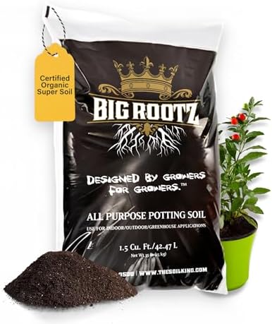 Soil King Big Rootz Organic Potting Soil Mix, CDFA & EnvirOganic Certified, pH Adjusted with Mycorrhizae