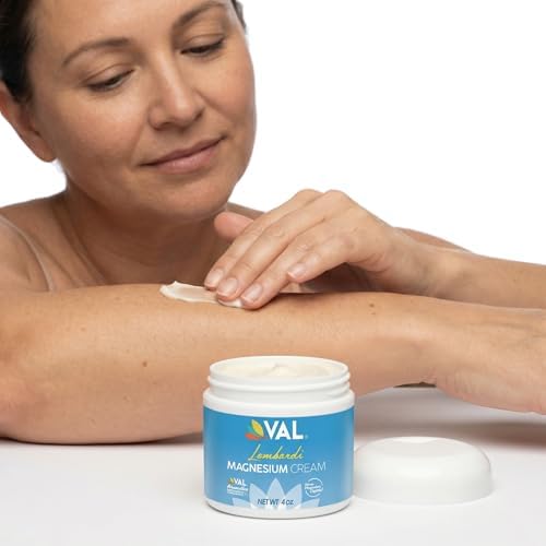 VAL Lombardi Magnesium Lotion, Nighttime Zechstein Magnesium Chloride Cream, Hydrating, Fast-Absorbing, Topical Magnesium for Feet, Legs, Arms, Chest - 4 Ounce (Pack of 1)