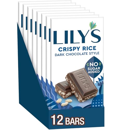 LILY'S Almond Dark Chocolate Style No Sugar Added, Sweets Bars, 3 oz (12 Count)
