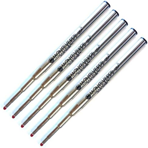 Monteverde Soft Roll Ballpoint Pen Refills Compatible with Montblanc Retractable Pens, 5 Pack, Bulk Packed, M14 (Bold, Black)