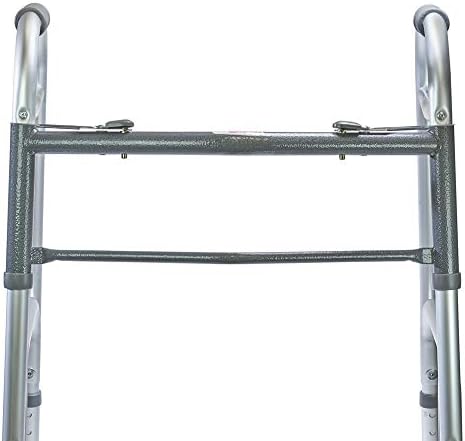 MediChoice Dual-Release Two Button/Folding Walker, Height Adjustable, Aluminum, 300 lb. Capacity (1 Each)