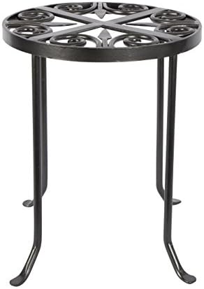 Achla Designs VTT-01 Round Trivet Wrought Iron Plant Stand, Graphite