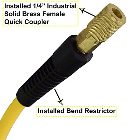 YOTOO Hybrid Air Hose 3/8-Inch by 50-Feet 300 PSI Heavy Duty, Lightweight, Kink Resistant