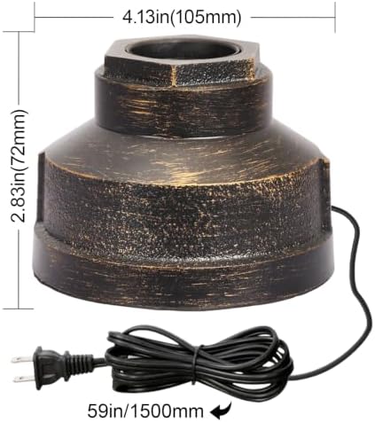 Small Touch Control Table Lamp Base, Industrial Touch Light Vintage Edison Bulb Base, Dimmable Bedside Nightstand Accent Light for Living Room Bedroom