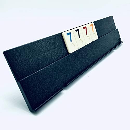 Rummy Tiles Game, 106 Tiles Rummy Game, 4 Durable Full-Size Racks, Black Travel Case for Easy Carrying