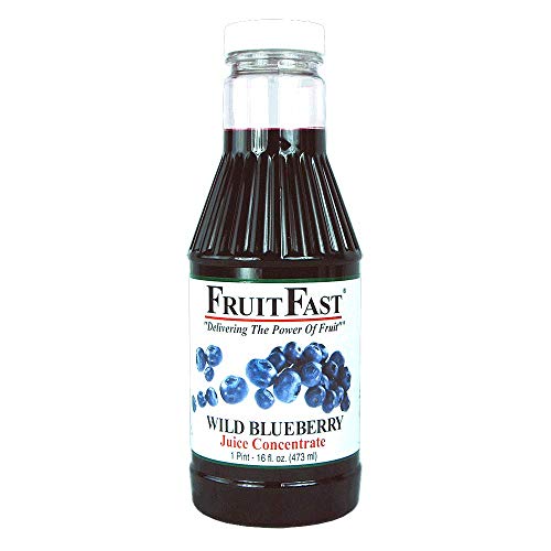 Wild Blueberry Juice Concentrate by FruitFast - (32 FL OZ) Unsweetened, 65 Brix Pure Concentrated Blueberry Juice - 100% Dark Wild Blueberry Extract - No Additives or Fillers!