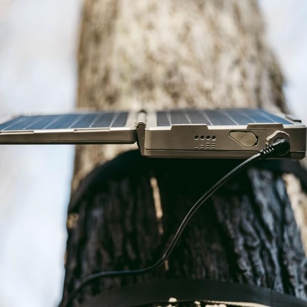 Tactacam Reveal Folding Solar Panel, 7.2W, Built-in Battery | 12V/2A output, stores energy for overnight and cloudy-day use, folds flat for transport