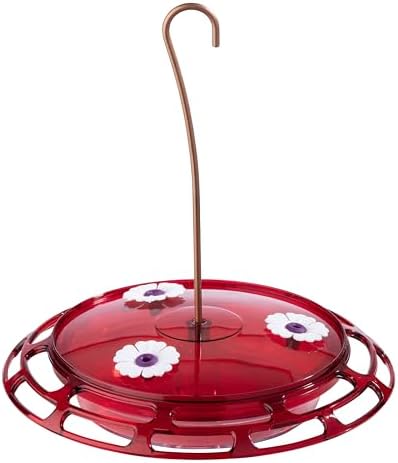 More Birds 3-in-1 Hummingbird Feeder 6 fl oz Red Plastic Window Mount Hanging Outdoor Bird Feeder with Suction Cup Hanger for Backyard Birding