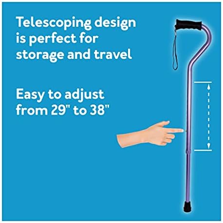 Carex Walking Cane with Soft Cushioned Handle - Adjustable Walking Cane for Men or Women - Black Cane