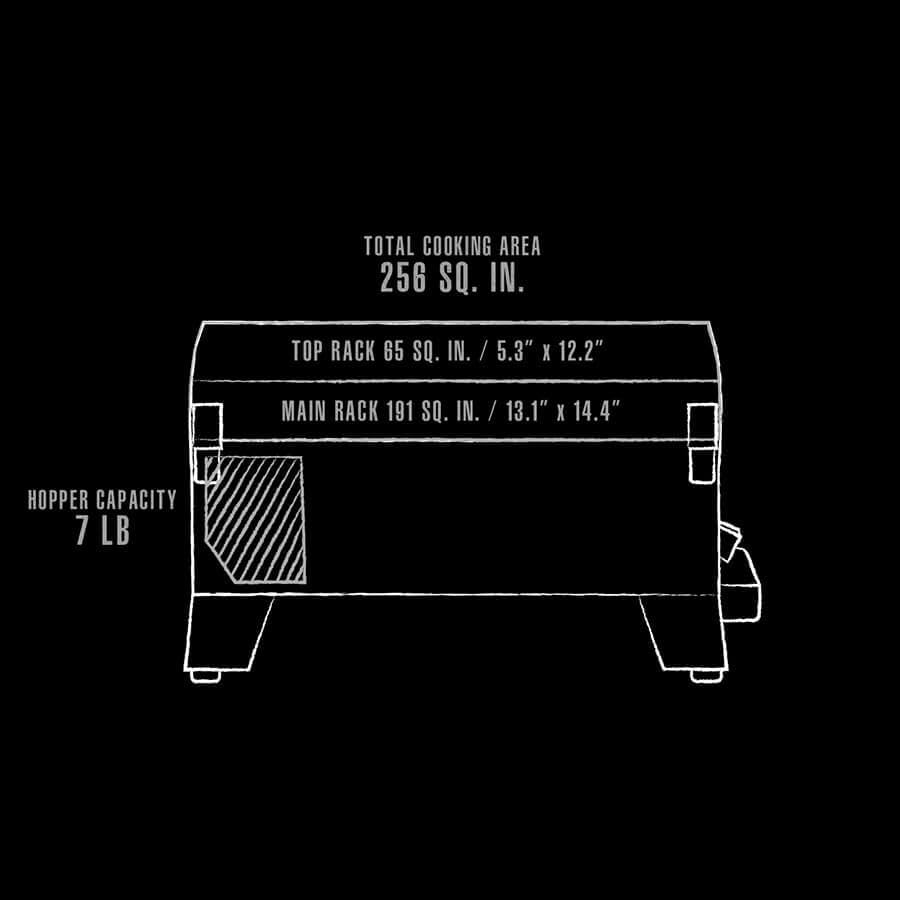 Pit Boss 150 Wood Pellet Grill & Smoker with Flame Broiler 256-Sq. In. Cooking Space, 180°F to 500°F Temperature Range, 7 lb. Pellet Hopper, for Tailgating, Camping, or Travel, Black | 180-500F temperature range, 7 lb hopper, flame broiler, automatic sta…