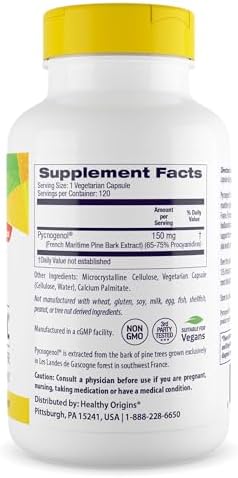 Healthy Origins Pycnogenol Pine Bark 150 mg, 60 Veggie Caps