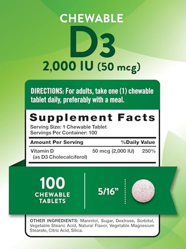 Nature's Truth Chewable Vitamin D3 | 2,000 IU | 100 Tablets